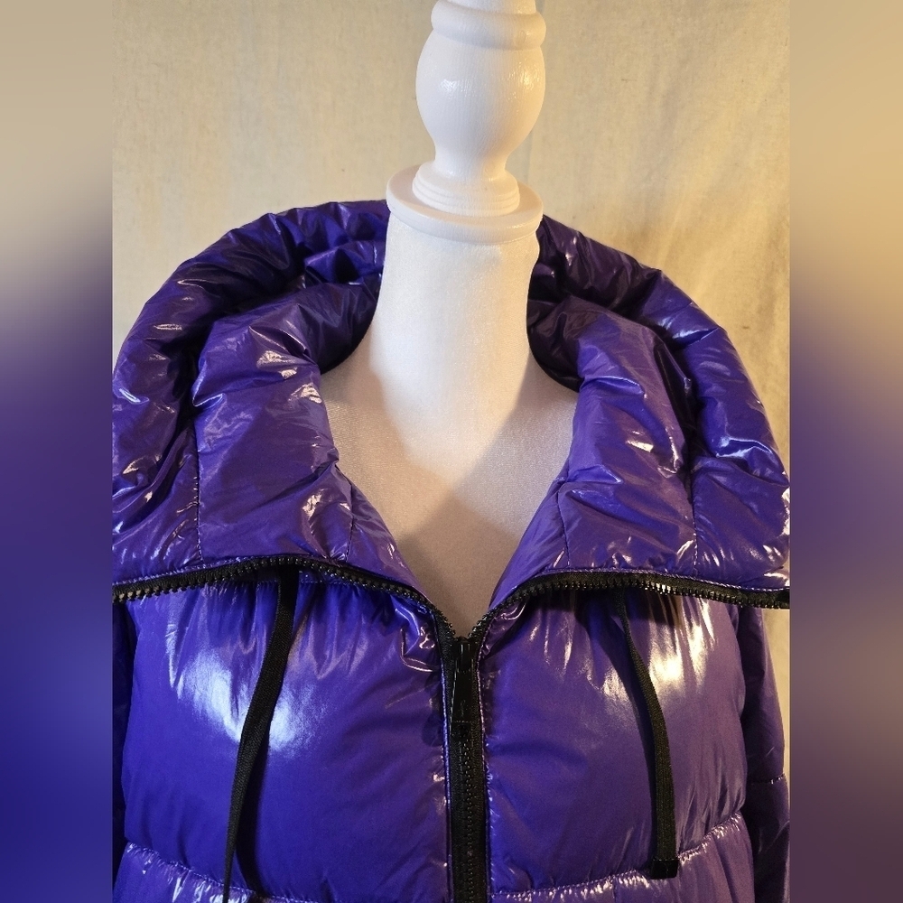 Sam Edelman Shiny Purple Puffer Jacket - Picture 3 of 6